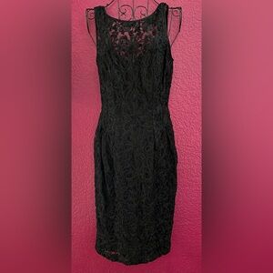 Vintage Ann Taylor Black Strapless Lace Dress